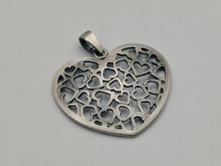 Piękna damska srebrna ażurowa zawieszka/wisiorek SERCE / SERCA biżuteria
