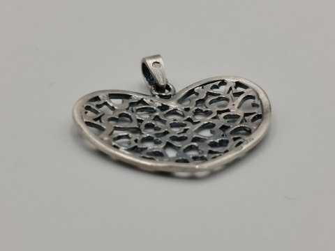 Piękna damska srebrna ażurowa zawieszka/wisiorek SERCE / SERCA biżuteria