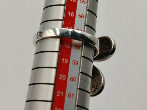 Piękny srebrny damski pierścionek KWIAT emalia r.17/18 srebro 925 biżuteria