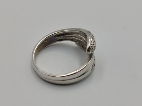 Piękny srebrny damski pierścionek WĄŻ / CYRKONIE r.18 / 19 srebro biżuteria