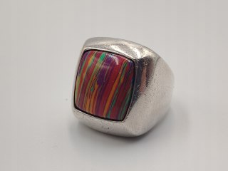 Piękny srebrny damski pierścionek sygnet KAMIEŃ CUDÓW r.16 srebro biżuteria