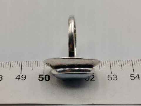 Piękny stary damski srebrny pierścionek HEMATYT srebro 925 r.21 VINTAGE