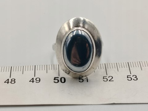 Piękny stary damski srebrny pierścionek HEMATYT srebro 925 r.21 VINTAGE