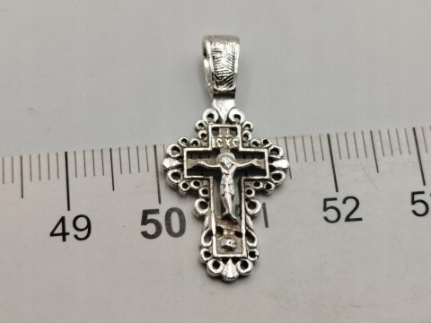 Piękny stary srebrny ażurowy KRZYŻ PRAWOSŁAWNY srebro 925 VINTAGE biżuteria