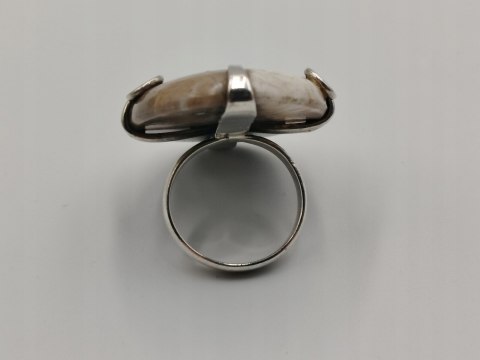 Piękny stary srebrny damski pierścionek KAMIEŃ ŻYCZEŃ r.19 srebro biżuteria