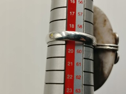 Piękny stary srebrny damski pierścionek KAMIEŃ ŻYCZEŃ r.19 srebro biżuteria