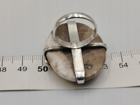 Piękny stary srebrny damski pierścionek KAMIEŃ ŻYCZEŃ r.19 srebro biżuteria