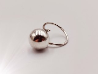 Piękny stary srebrny damski pierścionek KULKA / KULA r.10 biżuteria VINTAGE