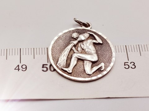 Piękny stary srebrny damski wisiorek/zawieszka WODNIK znak zodiaku VINTAGE