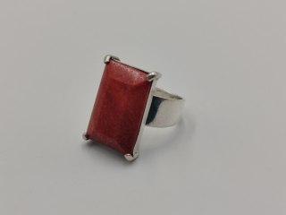 Stary piękny srebrny damski pierścionek KORALOWIEC r. 10 biżuteria VINTAGE