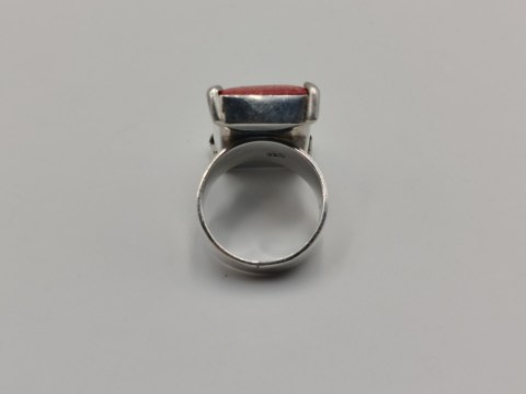 Stary piękny srebrny damski pierścionek KORALOWIEC r. 10 biżuteria VINTAGE