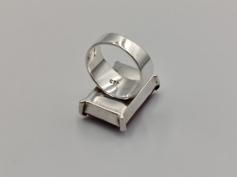 Stary piękny srebrny damski pierścionek KORALOWIEC r. 10 biżuteria VINTAGE