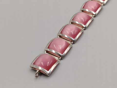 Piękna srebrna damska bransoletka KOCIE OKO róż srebro 925 biżuteria