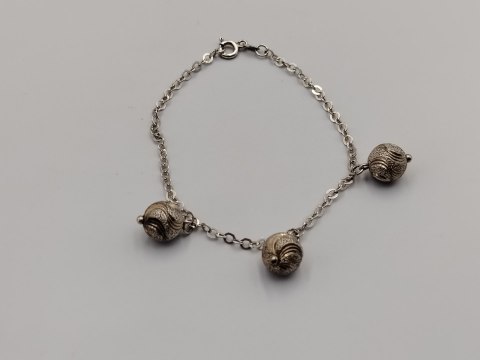 Piękna srebrna damska bransoletka TRZY KULKI srebro 925 biżuteria