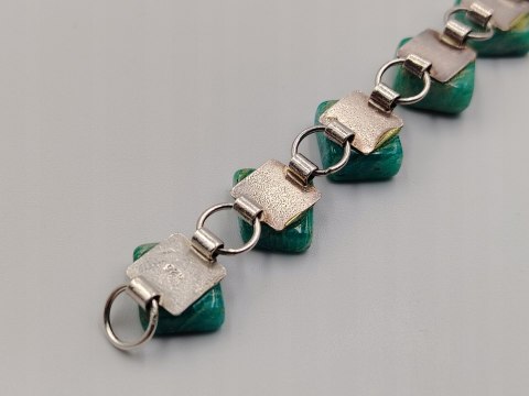 Piękna stara srebrna damska bransoletka AMAZONIT srebro biżuteria VINTAGE