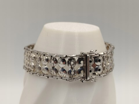 Piękna stara srebrna damska bransoletka ażurowa KOŁA srebro 800 VINTAGE