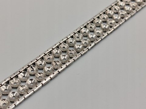 Piękna stara srebrna damska bransoletka ażurowa KOŁA srebro 800 VINTAGE