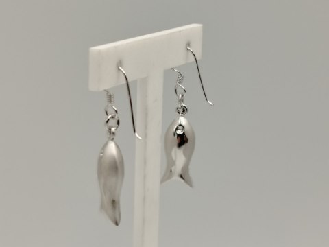 Piękne srebrne damskie kolczyki RYBKI, RYBY srebro 925 biżuteria VINTAGE