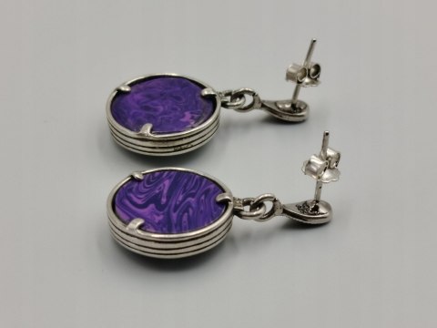 Piękne srebrne kolczyki damskie CZAROIT MARKAZYTY - srebro 925 biżuteria