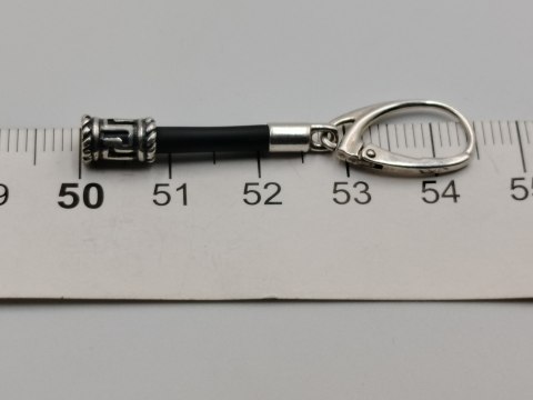 Piękne srebrne kolczyki damskie wiszące KAUCZUK wzorek srebro 925 biżuteria