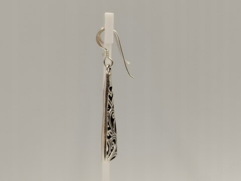 Piękne stare srebrne damskie kolczyki ażurowe srebro 925 biżuteria VINTAGE