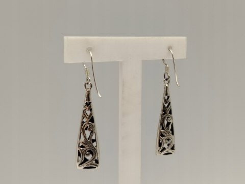 Piękne stare srebrne damskie kolczyki ażurowe srebro 925 biżuteria VINTAGE