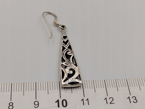 Piękne stare srebrne damskie kolczyki ażurowe srebro 925 biżuteria VINTAGE