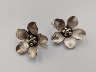 Piękne stare srebrne kolczyki damskie KWIAT srebro 925 biżuteria VINTAGE