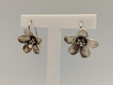 Piękne stare srebrne kolczyki damskie KWIAT srebro 925 biżuteria VINTAGE