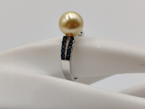 Piękny srebrny damski pierścionek PERŁA+CYRKONIE r.17 srebro 925 biżuteria