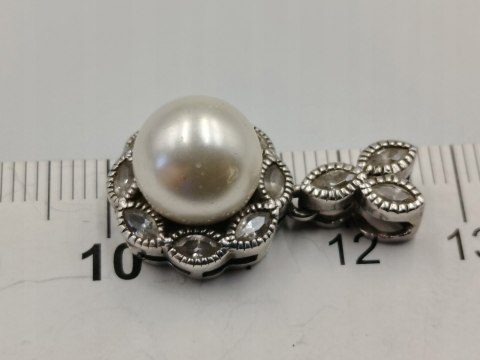 Piękny srebrny damski wisiorek/zawieszka PERŁA CYRKONIE biżuteria VINTAGE