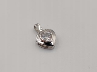 Piękny srebrny damski wisiorek/zawieszka SERCE cyrkonia srebro biżuteria