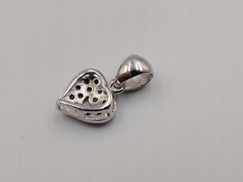 Piękny srebrny damski wisiorek/zawieszka SERCE cyrkonie srebro biżuteria