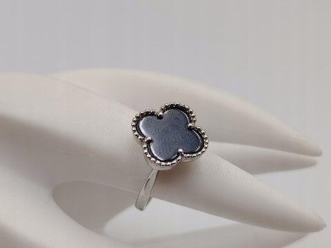 Piękny srebrny pierścionek ONYKS CZARNY KONICZYNA r. 9 srebro 925 biżuteria