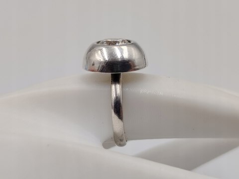 Piękny stary damski srebrny pierścionek KOPUŁKA CYRKONIA r.19 VINTAGE