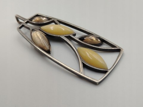 Piękny stary srebrny damski komplet wisiorek + łańcuszek biżuteria VINTAGE