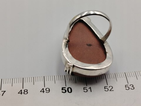 Piękny stary srebrny damski pierścionek PIASEK PUSTYNI r.17 srebro VINTAGE