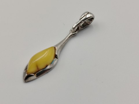 Piękny stary srebrny damski wisiorek/zawieszka BURSZTYN biżuteria VINTAGE