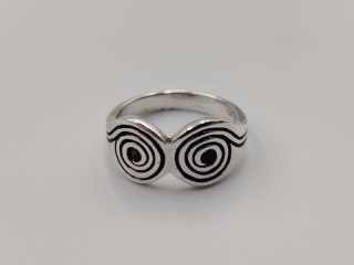 Piękny stary srebrny pierścionek celtycki SPIRALA r. 14 srebro biżuteria