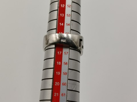 Srebrny ażurowy pierścionek/obrączka WZÓR GRECKI r.15/16 srebro 925 VINTAGE