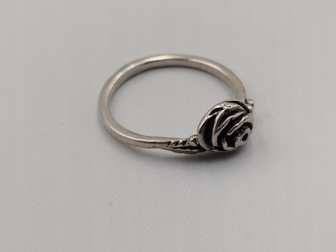 Stary piękny srebrny damski pierścionek RÓŻA r.16 srebro biżuteria VINTAGE