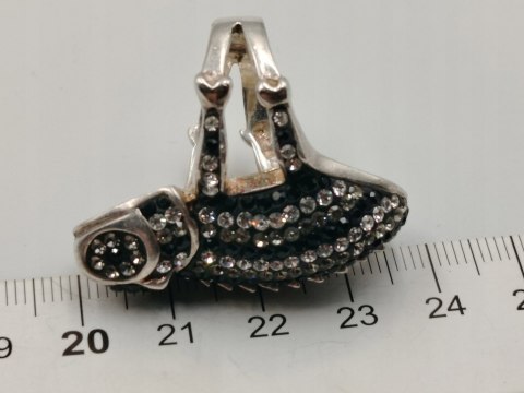 Stary piękny srebrny pierścionek KAMELEON CYRKONIE r. 19 srebro 925 VINTAGE