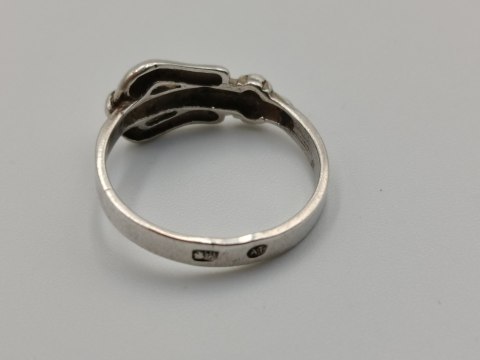 Stary srebrny damski pierścionek/obrączka PASEK DO SPODNI r. 16 VINTAGE