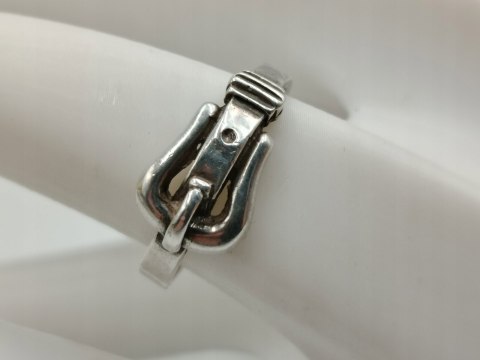 Stary srebrny damski pierścionek/obrączka PASEK DO SPODNI r. 16 VINTAGE