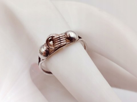 Stary srebrny damski pierścionek/obrączka r.16 srebro VINTAGE biżuteria