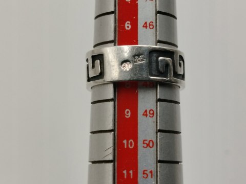 Stary srebrny damski pierścionek/obrączka wzór GRECKI r.7/8 srebro VINTAGE