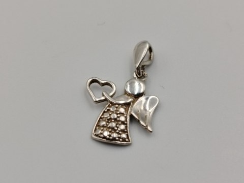 Stary srebrny damski wisiorek/zawieszka ANIOŁ srebro 925 biżuteria VINTAGE