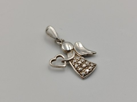 Stary srebrny damski wisiorek/zawieszka ANIOŁ srebro 925 biżuteria VINTAGE