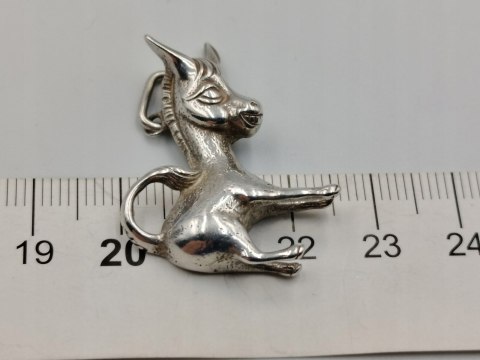 Stary srebrny damski wisiorek/zawieszka OSIOŁ srebro 925 biżuteria VINTAGE