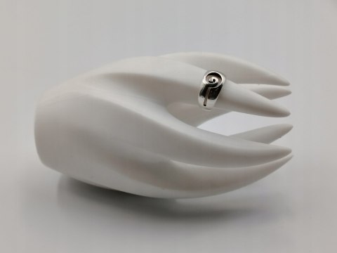 Stary srebrny pierścionek/obrączka ażurowa ŚLIMAK r. 11 srebro VINTAGE